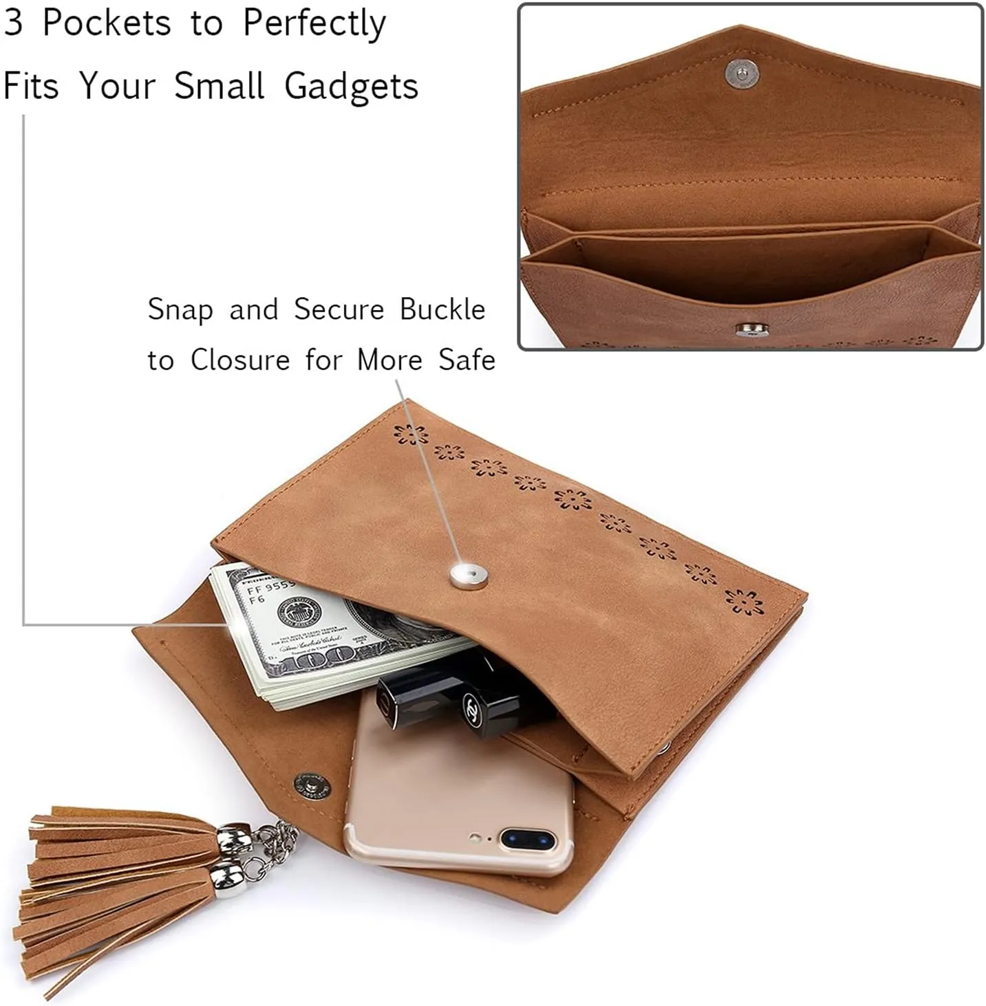 seOSTO Womens Small Crossbody Bag For Woman, Tassel Wallet Purse，Gifts For Teenage Girls