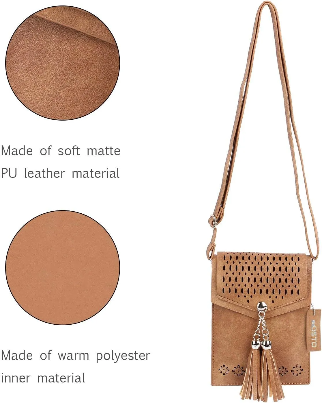 seOSTO Womens Small Crossbody Bag For Woman, Tassel Wallet Purse，Gifts For Teenage Girls
