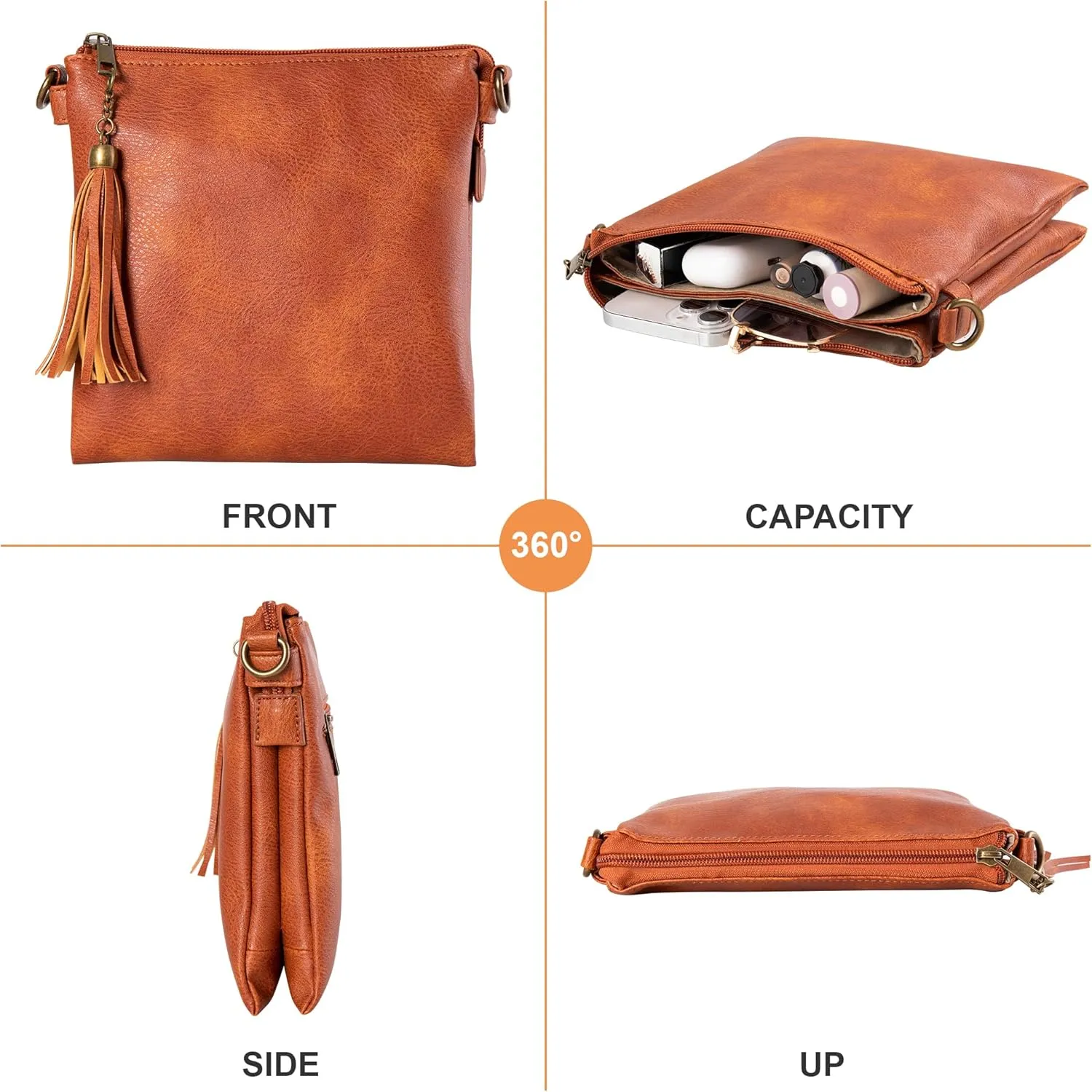 seOSTO Womens Small Crossbody Bag For Woman, Tassel Wallet Purse，Gifts For Teenage Girls