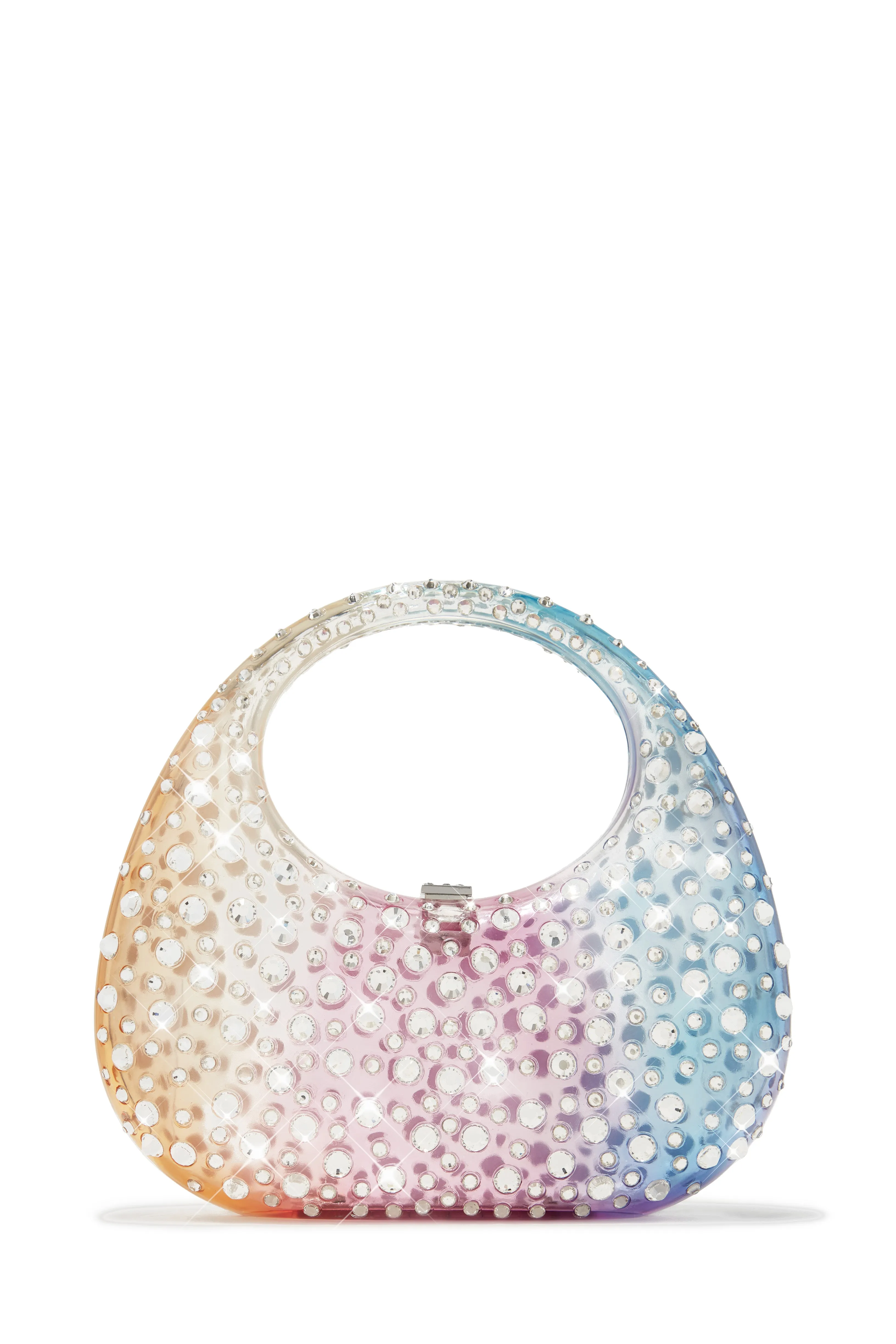 Serina Embellished Acrylic Handbag - Clear