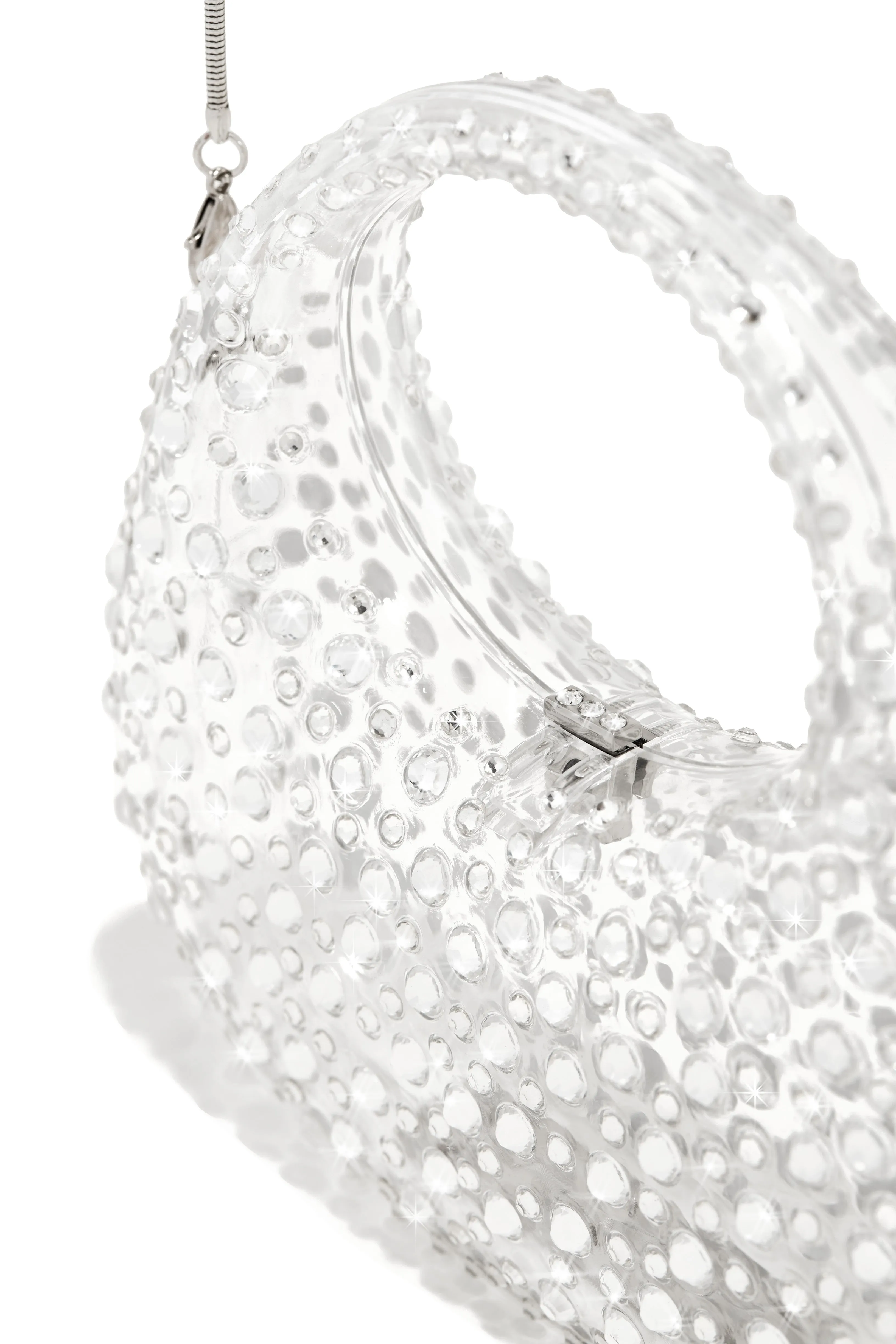 Serina Embellished Acrylic Handbag - Clear