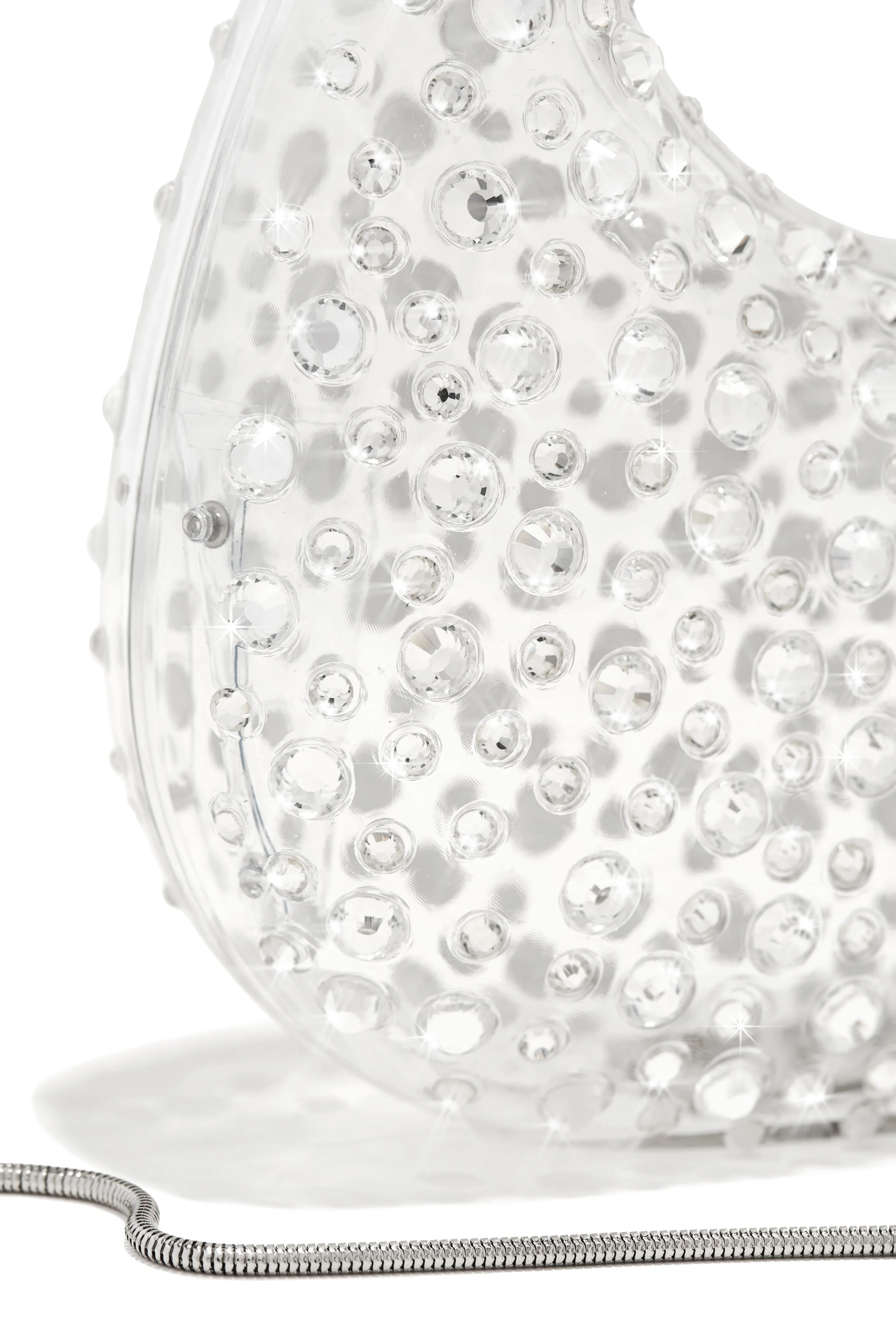 Serina Embellished Acrylic Handbag - Clear