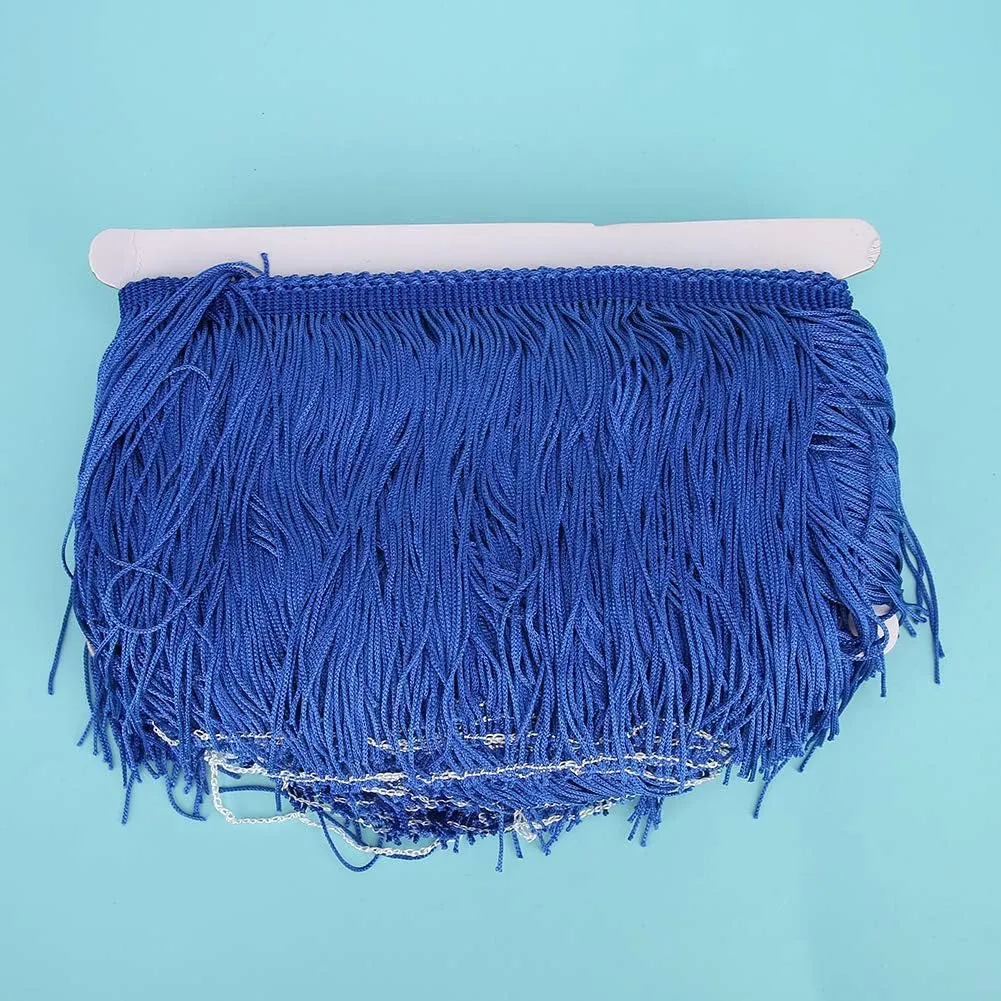 Sewing Fringe Trim, Sewing Fringe Trim Tassels Lace Latin Dress Stage Clothing Shoes Craft Curtain DIY Accessories 14cm / 5.5in (RoyalBlue)