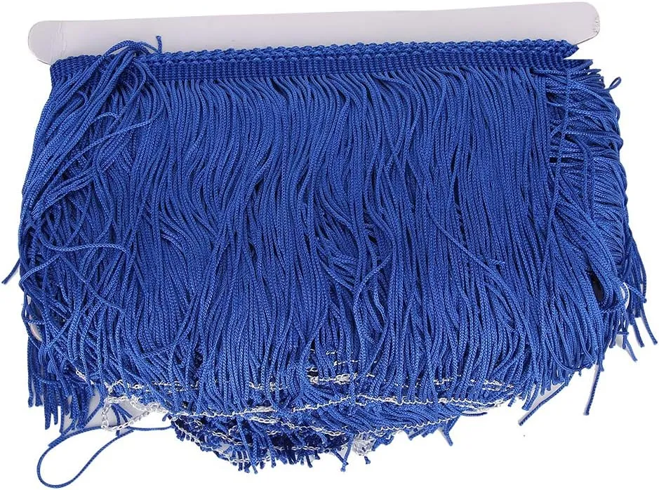 Sewing Fringe Trim, Sewing Fringe Trim Tassels Lace Latin Dress Stage Clothing Shoes Craft Curtain DIY Accessories 14cm / 5.5in (RoyalBlue)
