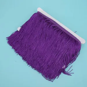 Sewing Fringe Trim, Wide Fringe Tassel Trim Lace Clothing Shoes Craft Curtain Tassels Lace Latin Dress Stage Sewing DIY Accessories 14cm / 5.5in (Dark Purple)