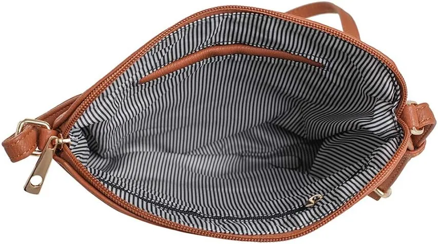 SG SUGU Lightweight Medium Crossbody Bag Shoulder Bag with Tassel and Zipper Pocket