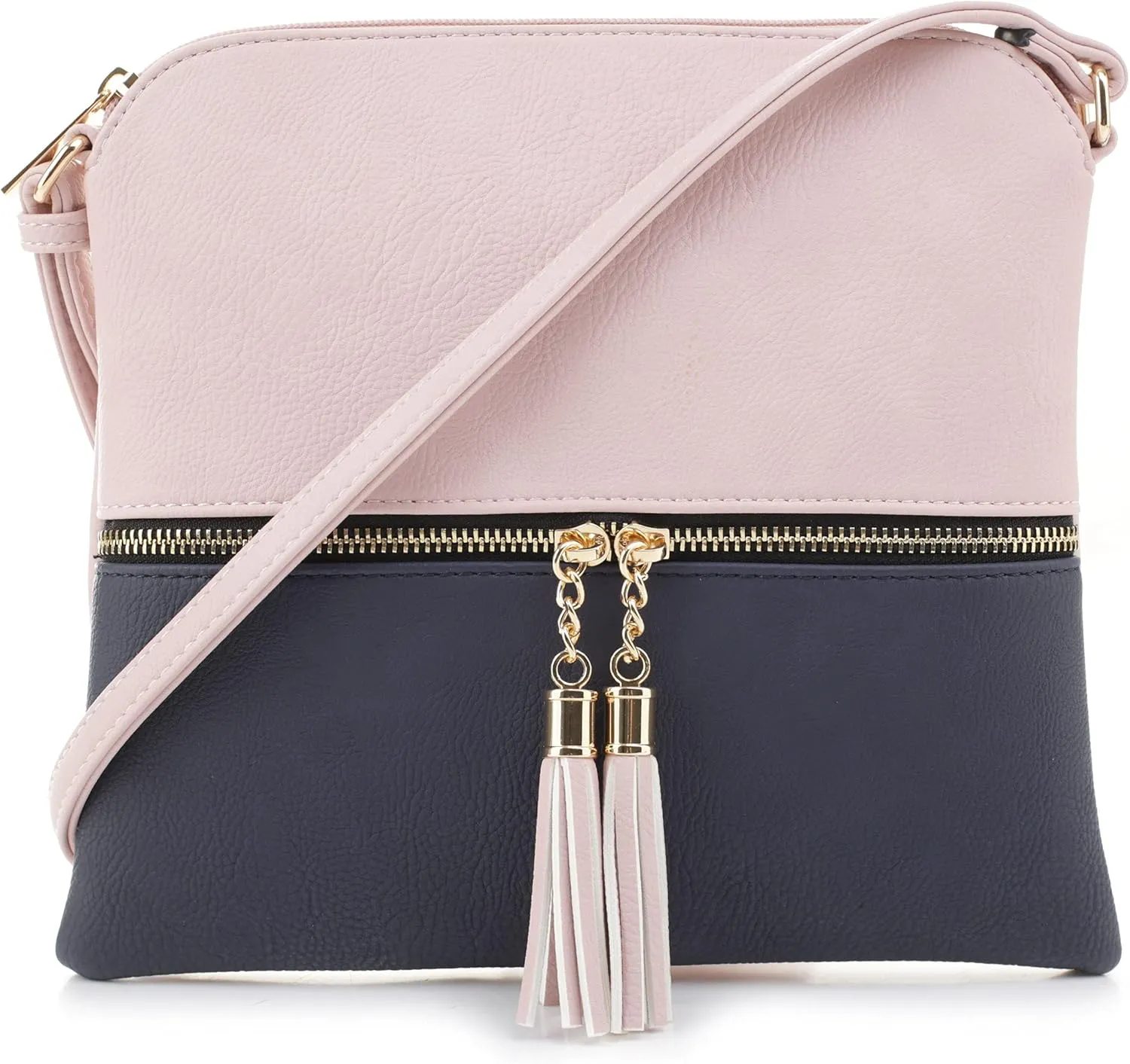SG SUGU Lightweight Medium Crossbody Bag Shoulder Bag with Tassel and Zipper Pocket