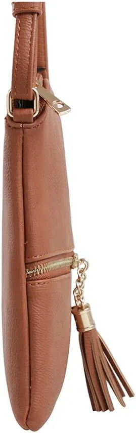 SG SUGU Lightweight Medium Crossbody Bag Shoulder Bag with Tassel and Zipper Pocket