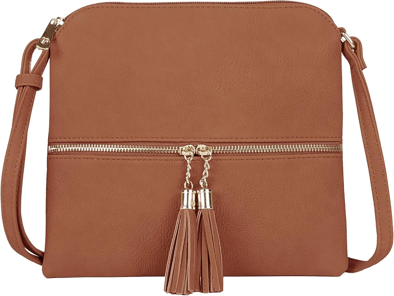 SG SUGU Lightweight Medium Crossbody Bag Shoulder Bag with Tassel and Zipper Pocket