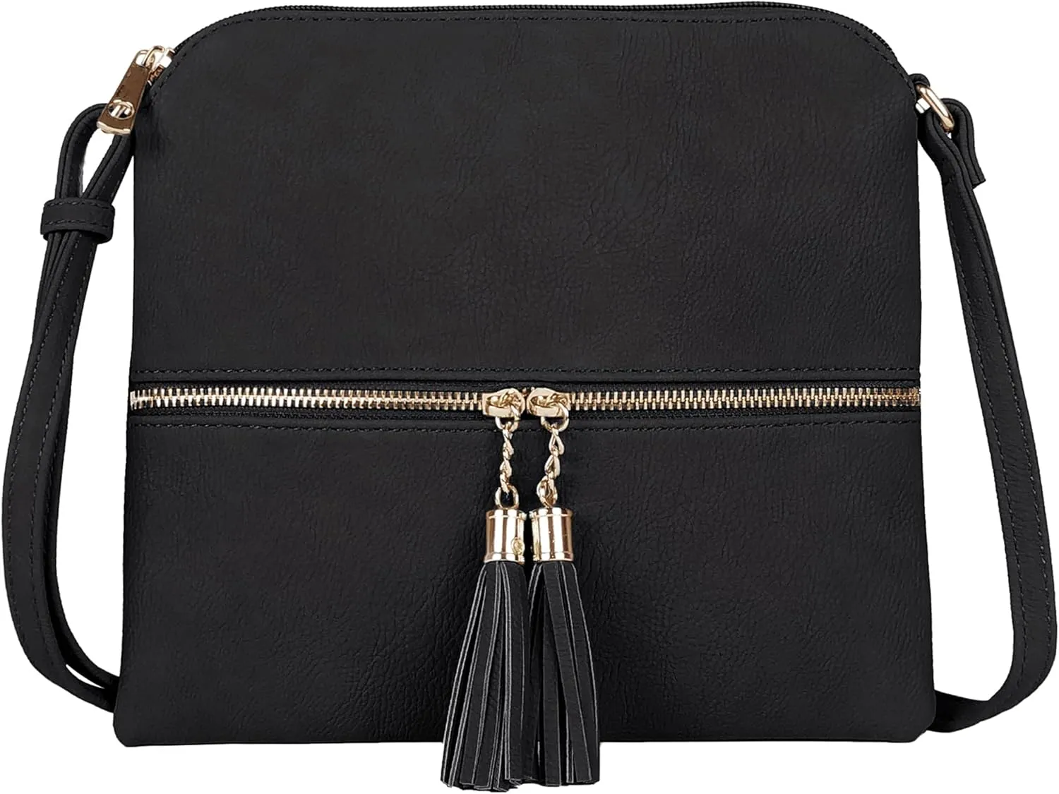 SG SUGU Lightweight Medium Crossbody Bag Shoulder Bag with Tassel and Zipper Pocket