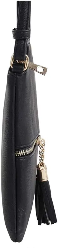 SG SUGU Lightweight Medium Crossbody Bag Shoulder Bag with Tassel and Zipper Pocket
