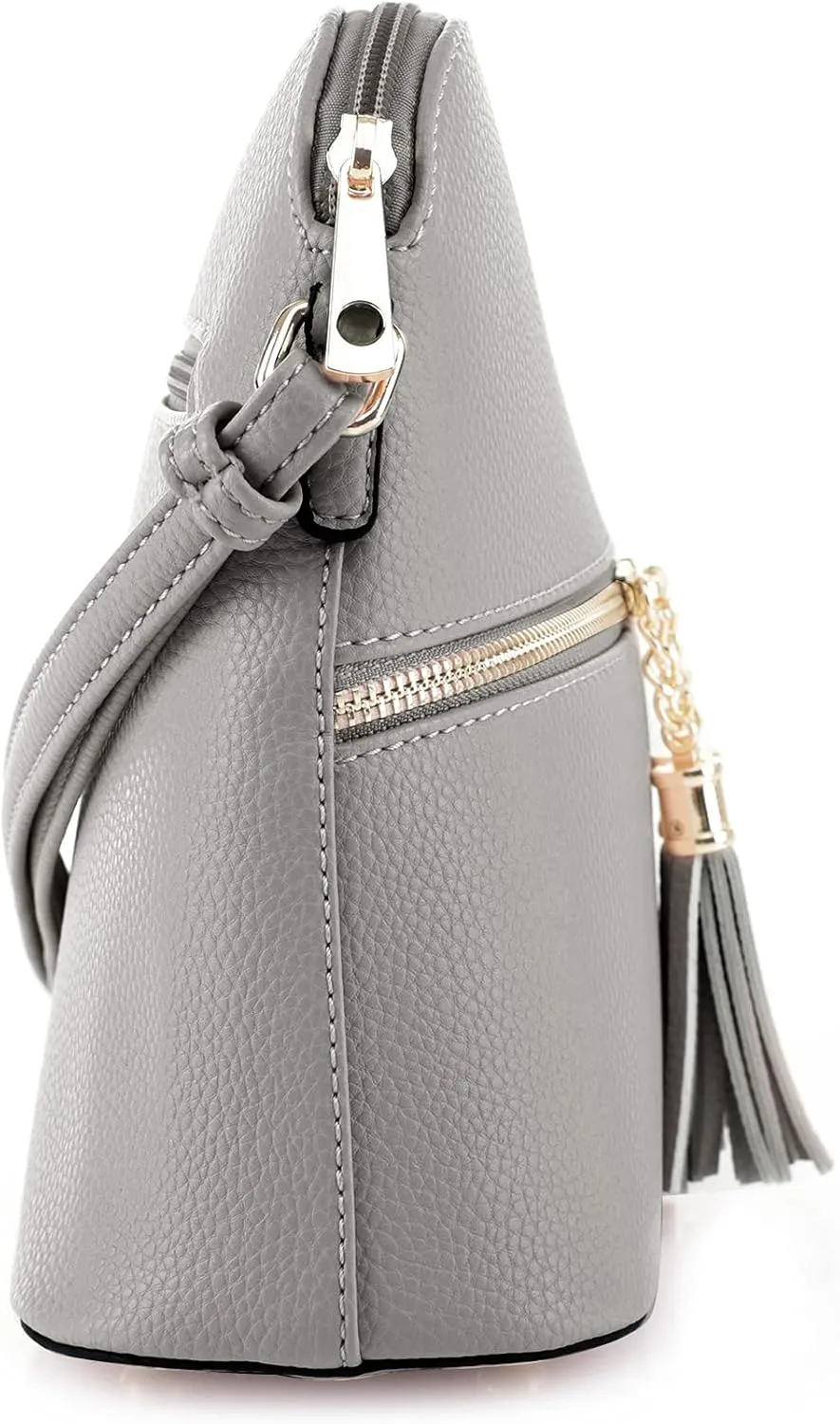 SG SUGU Lunar Lightweight Medium Dome Crossbody Bag Shoulder Bag with Tassel | Zipper Pocket | Adjustable Strap
