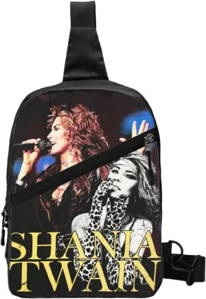 Shania Music Twain Crossbody Bag Chest Handbag Sling Backpack Adjustable Shoulder Pouch Lightweight Outdoor Rucksack Foldable Multipurpose Daypack for Activity