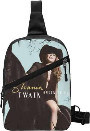 Shania Music Twain Crossbody Bag Chest Handbag Sling Bag Adjustable Shoulder Pouch Classic Outdoor Rucksack Foldable Multipurpose Daypack for Cycling