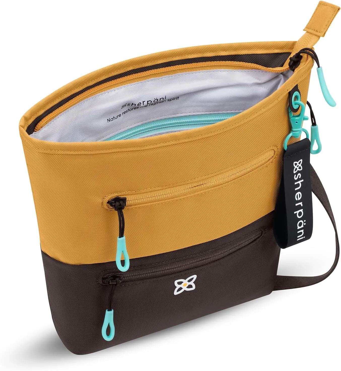 Sherpani Sadie, Nylon Crossbody Bag, Lightweight Shoulder Bag, Travel Cross Body Purse, Crossbody Bags for Women, RFID Protection WITHOUT Coin Purse (Sundial)
