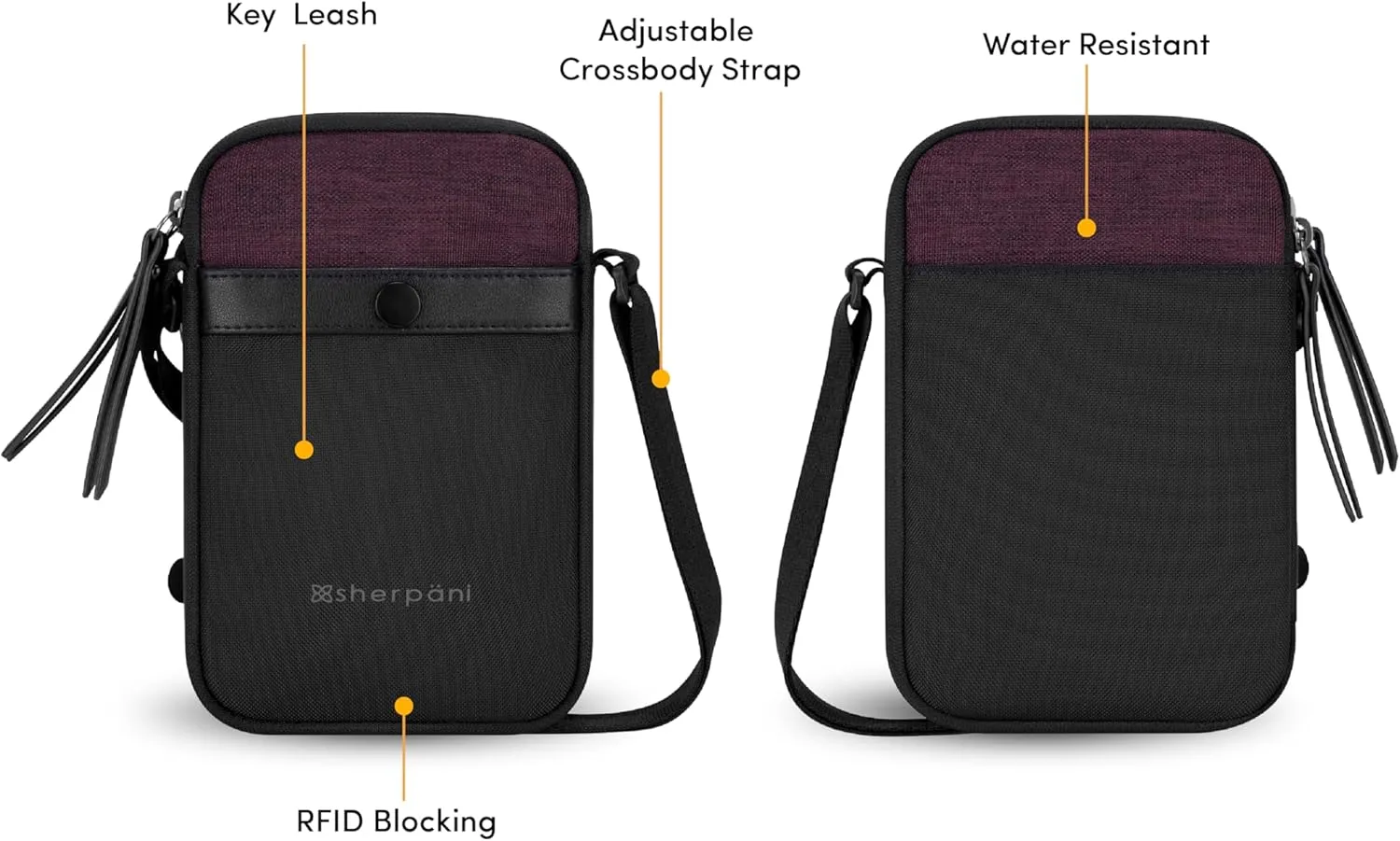 Sherpani Simplicity, Anti Theft Crossbody Wallet, Travel Shoulder Bag, Small Purse with Card Holder Organizer for Women