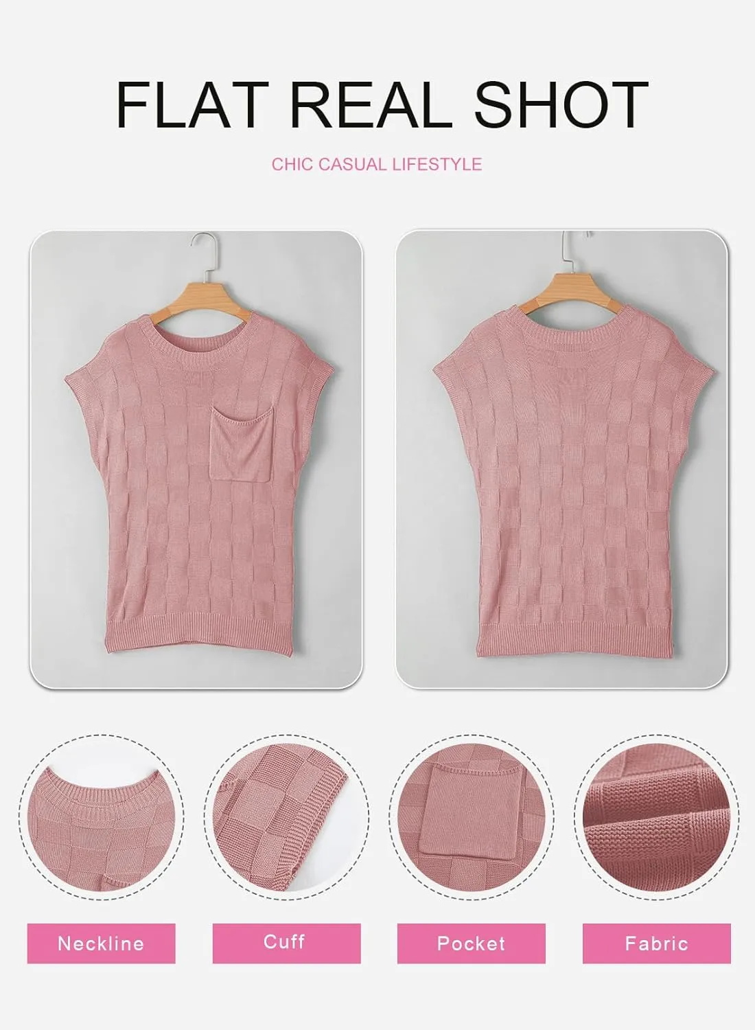 SHEWIN Womens Summer Cap Sleeve Tops Casual Crewneck Knit Short Sleeve Sweater Loose Fit Lightweight Shirts