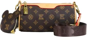 Shoulder Bag Coin Purse Crossbody Purse with Gold Zipper Barrel Bag Fashion Handbag for Daily Travel