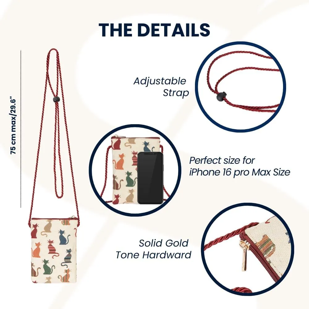 Signare Tapestry Mini Crossbody Phone Bag Credit Card Purse