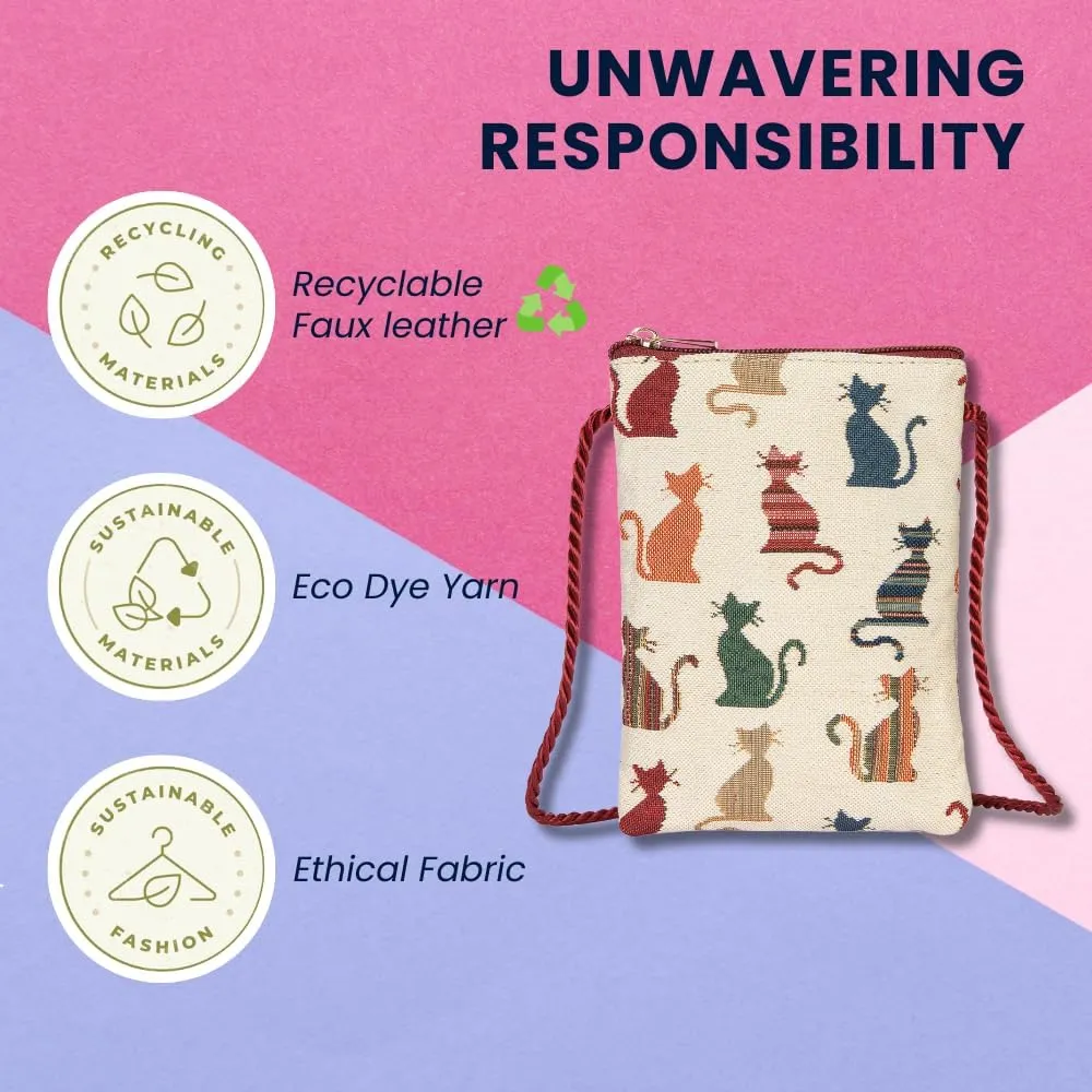 Signare Tapestry Mini Crossbody Phone Bag Credit Card Purse