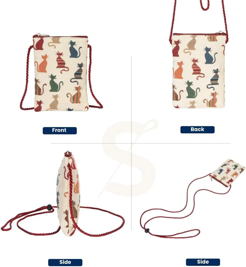 Signare Tapestry Mini Crossbody Phone Bag Credit Card Purse