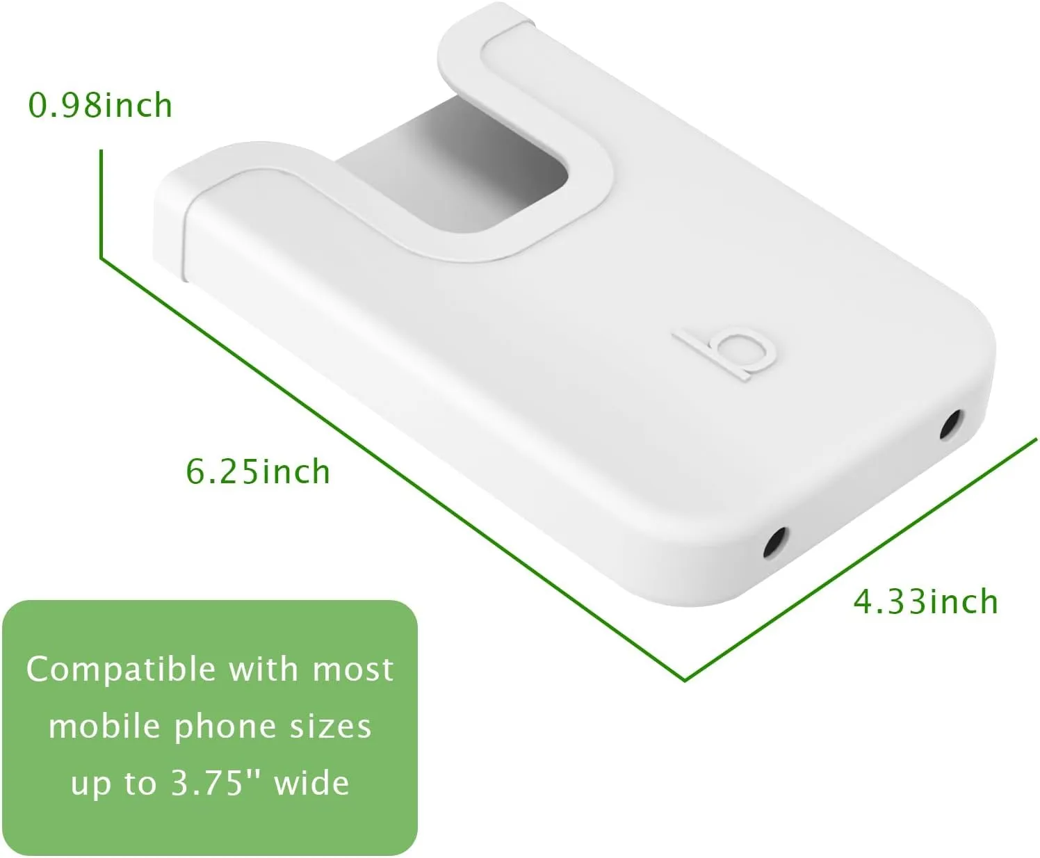 Silicone Phone Holder Compatible with Bogg Bag, Soft Silicone Charm Insert Accessories and Attachment for Bogg Beach Bags, Generic Portable Size Fits for iPhone and Android Phones White