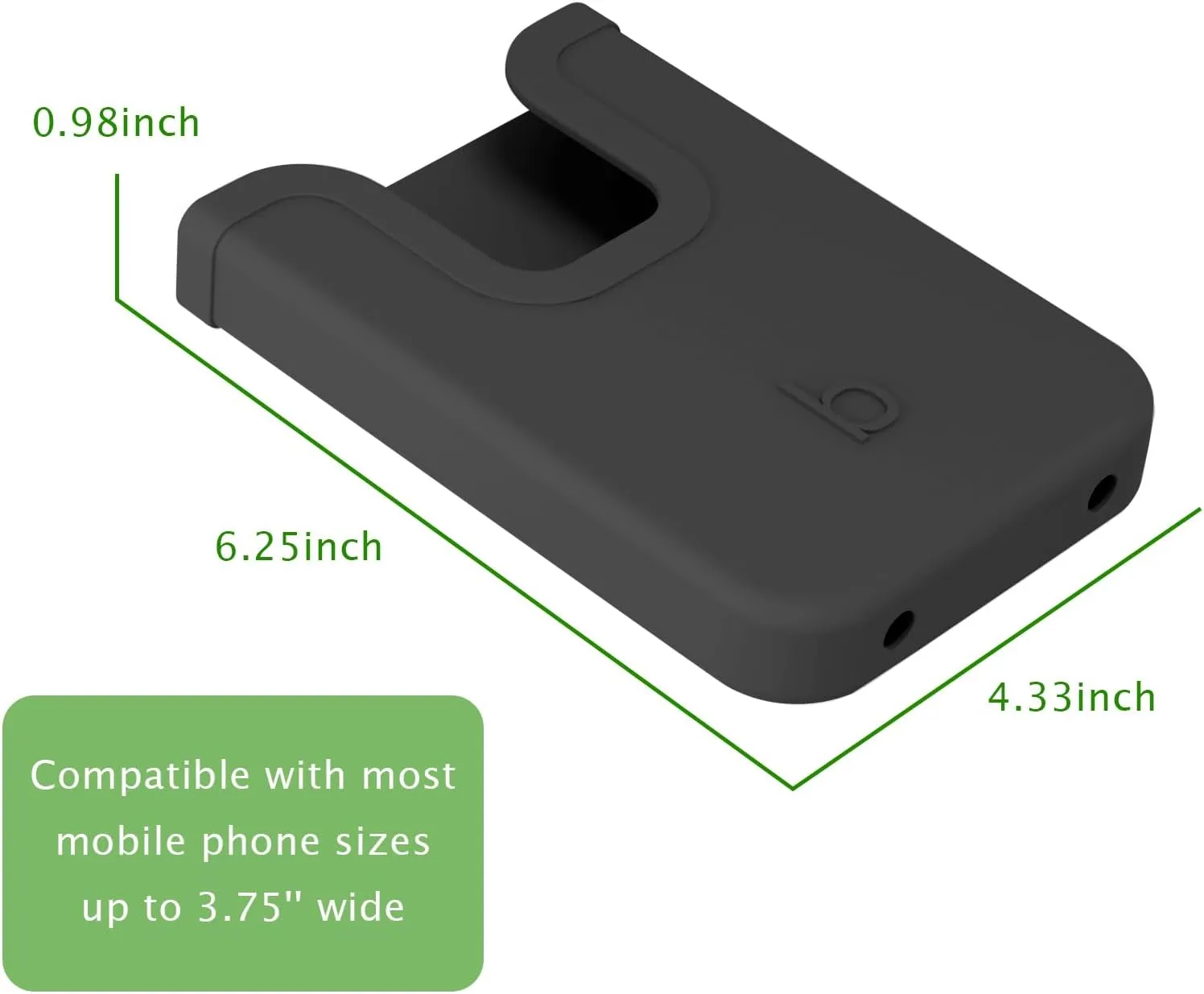 Silicone Phone Holder Compatible with Bogg Bag, Soft Silicone Charm Insert Accessories and Attachment for Bogg Beach Bags, Generic Size Fits for iPhone and Android Phones Black