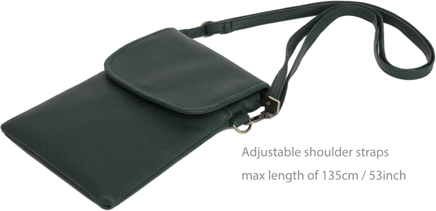 SILKAREA Vegan Lychee Leather Small Crossbody Bags for Women Cell Phone Purse Wallet Bag Adjustable Strap