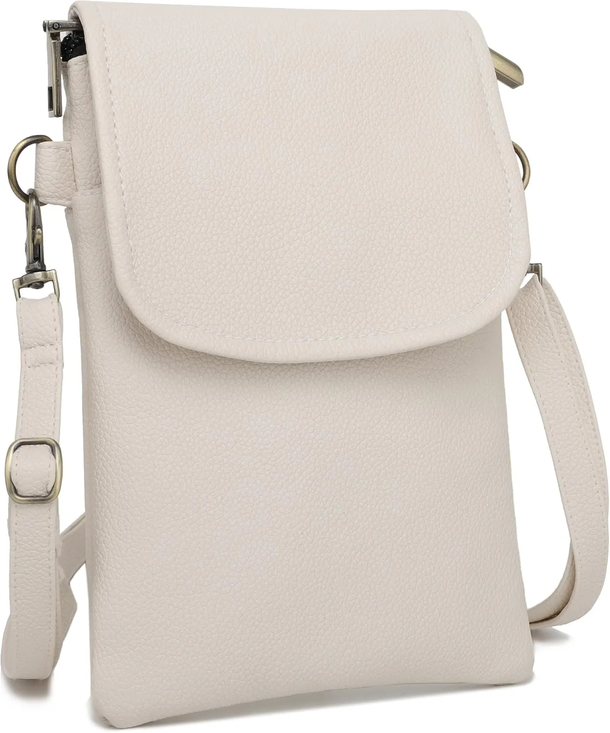 SILKAREA Vegan Lychee Leather Small Crossbody Bags for Women Cell Phone Purse Wallet Bag Adjustable Strap