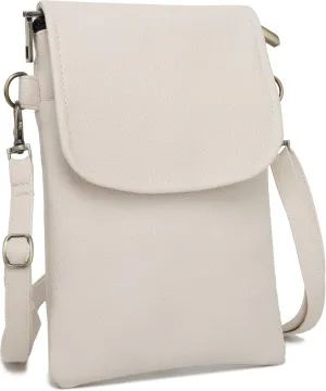 SILKAREA Vegan Lychee Leather Small Crossbody Bags for Women Cell Phone Purse Wallet Bag Adjustable Strap