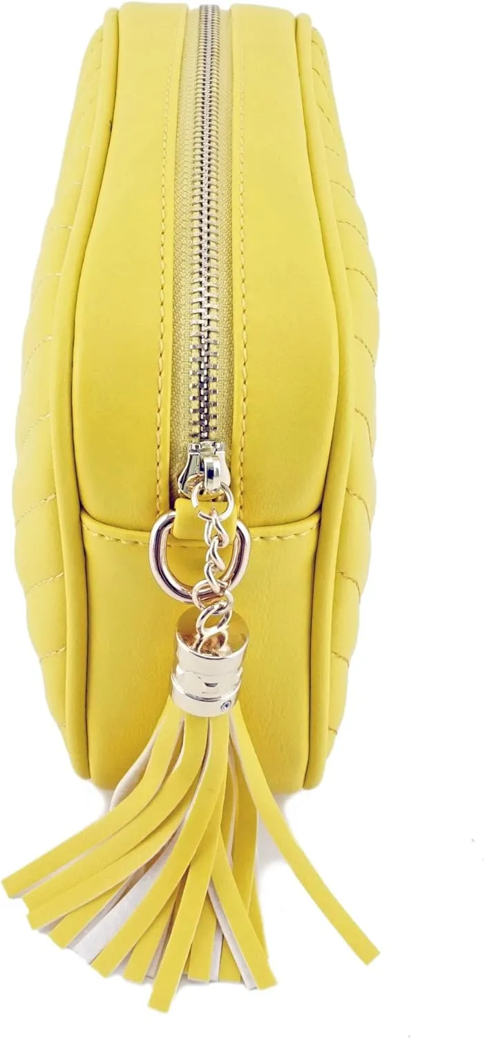 Simple Shoulder Crossbody Bag With Metal Chain Strap And Tassel Top Zipper