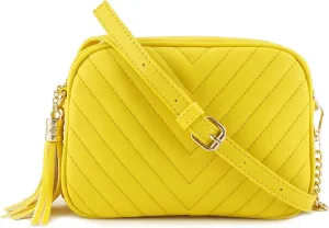 Simple Shoulder Crossbody Bag With Metal Chain Strap And Tassel Top Zipper