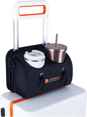 simpletome 4 In 1 Travel Essentials Organizer Bags, Luggage Drink Holder Crossbody Bag Phone,Tablet Stand Storage Bag for Airport Accessories