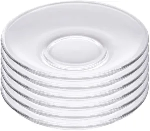 Sizikato 6pcs Clear Glass Snack Plate, Restaurant Dessert Plate, Tea Table Decoration Tea Bag Holder. 4 Inch