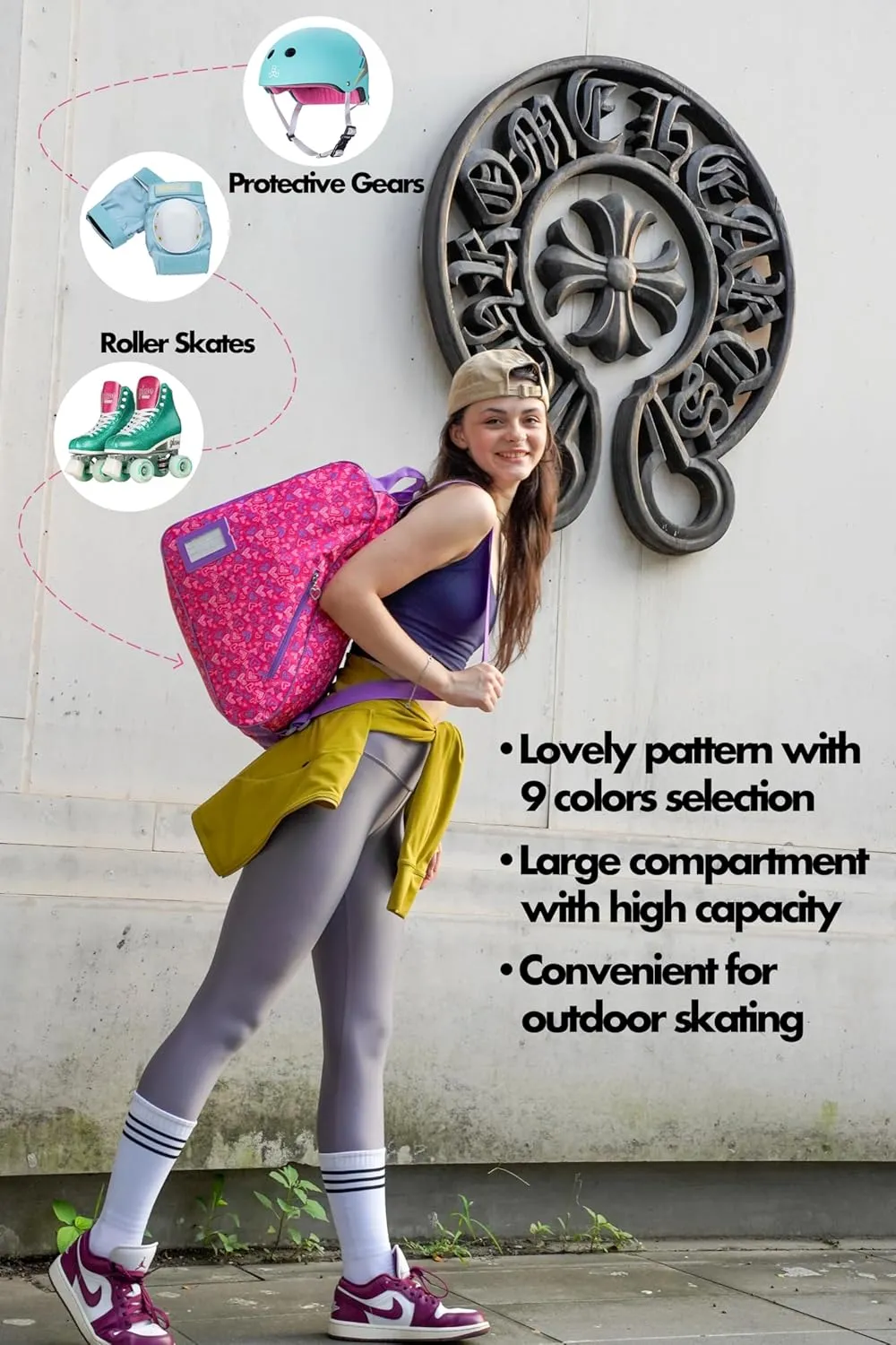 Skate Bags for Roller Skates, Ice Skates, Quad Skates, Inline Skates, Rollerblades, Figure Skates, Skate Accessories for Kids and Adults