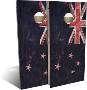 Skip's Garage New Zealand Flag All-Weather Cornhole Board Set - Regulation 2x4 (24" x 48") - Weatherproof - Waterproof - CVC Composite - Durable - Long Lasting