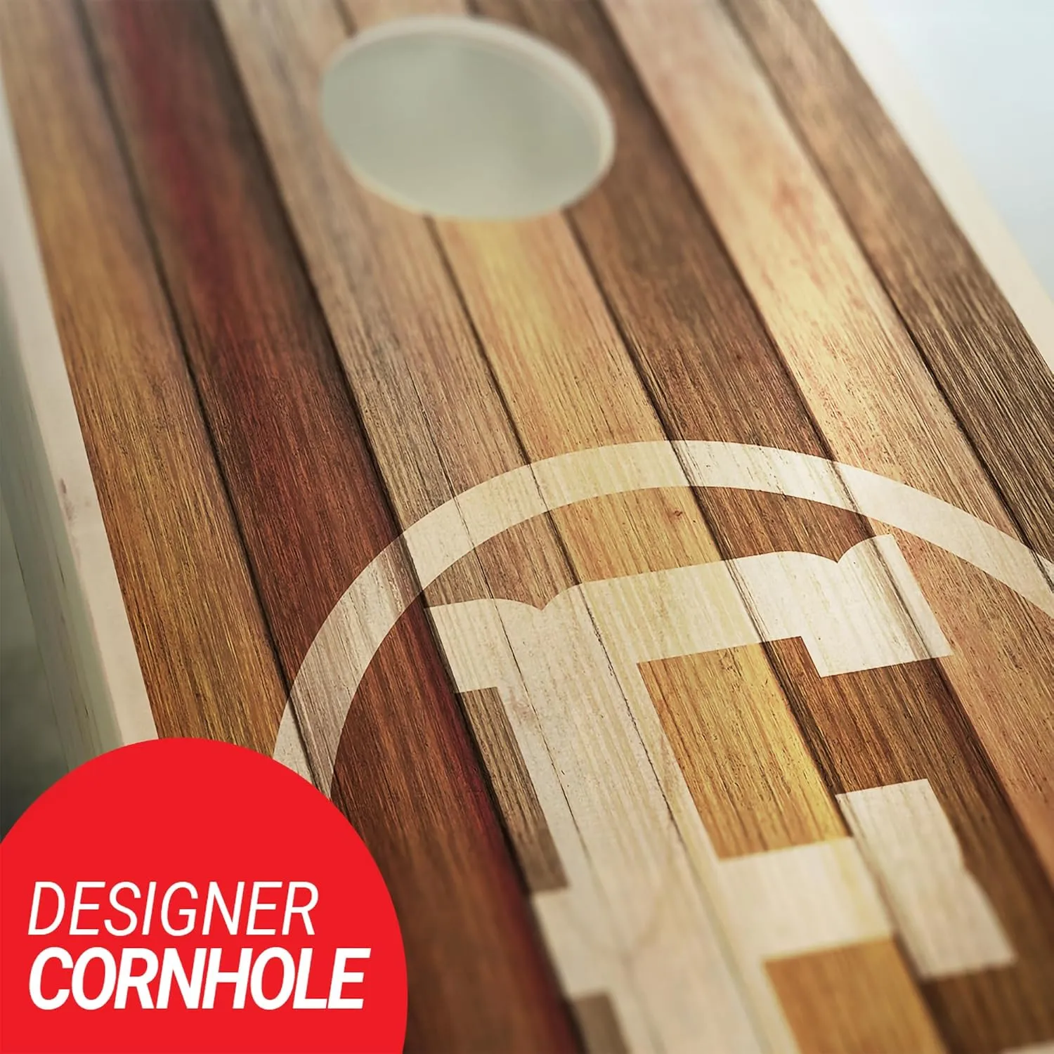 Skip's Garage Personalized Barnwood Monogram Cornhole Boards - Custom Cornhole Boards - Portable Outdoor Lawn Game   Accessories