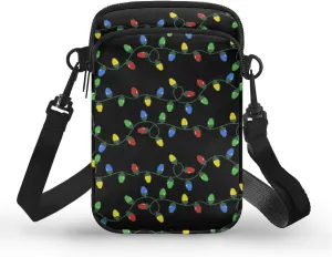 Small Cross Body Purse Trendy Phone Double Layer Shoulder Bags for Women Zip Messenger Bag