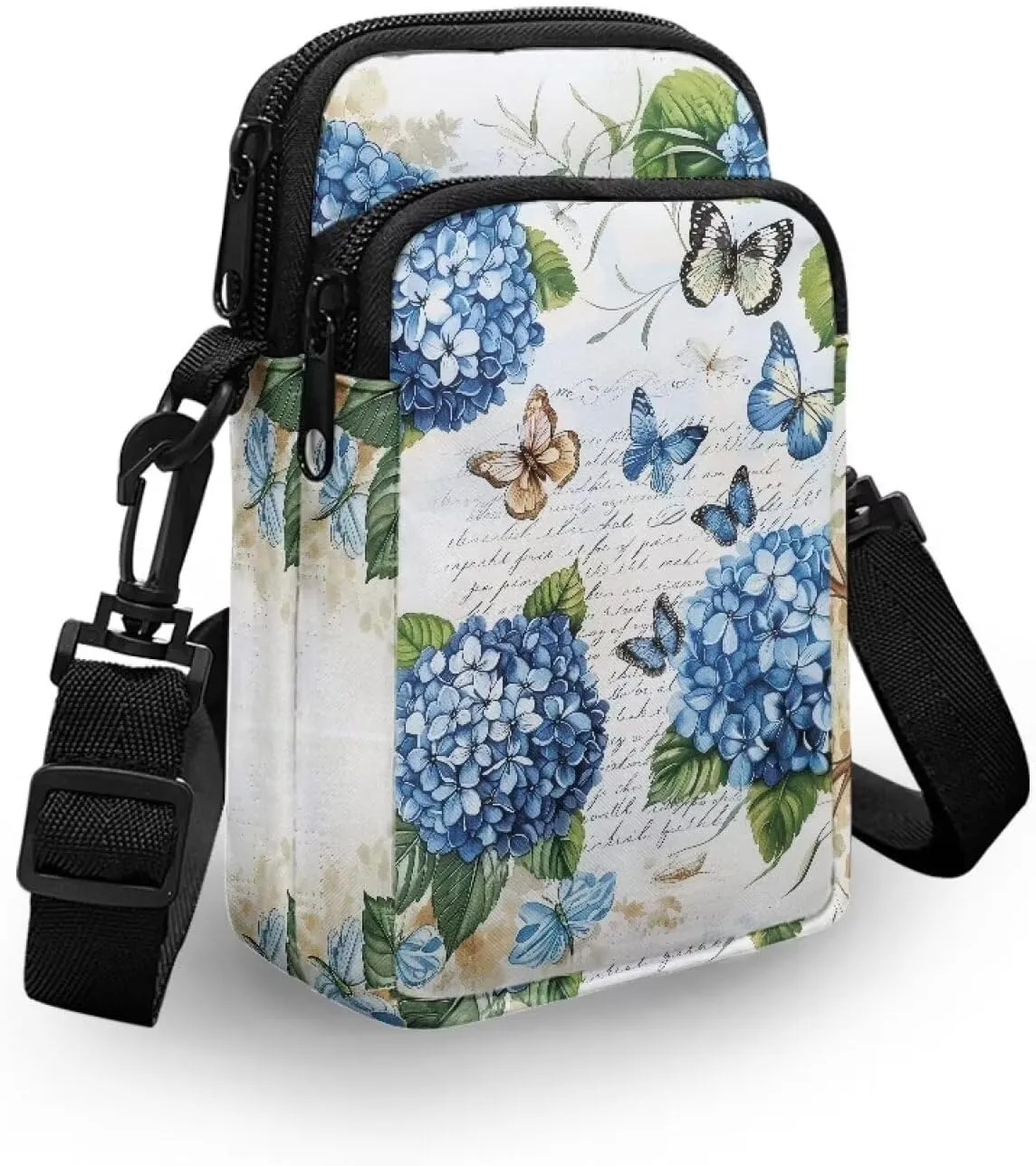 Small Cross Body Purse Trendy Phone Double Layer Shoulder Bags for Women Zip Messenger Bag