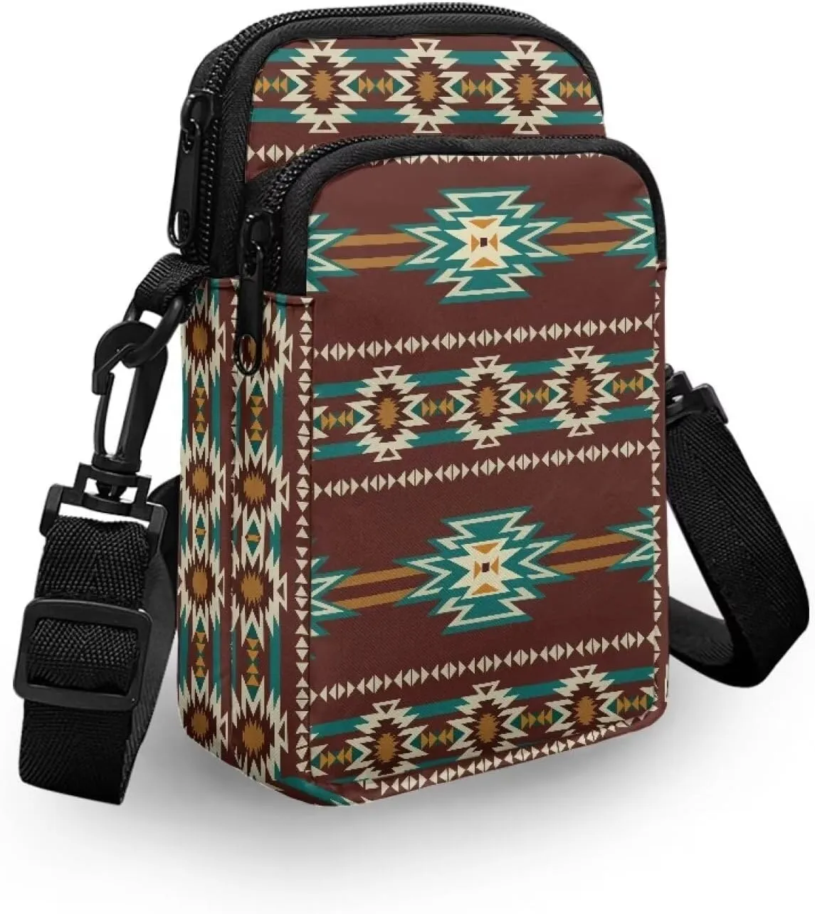 Small Cross Body Purse Trendy Phone Double Layer Shoulder Bags for Women Zip Messenger Bag