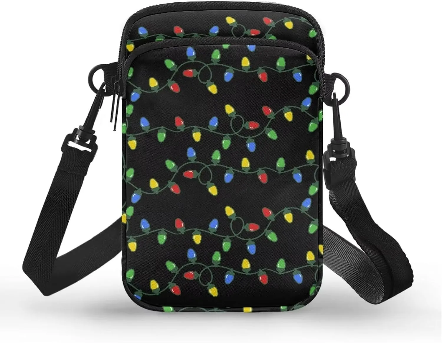 Small Cross Body Purse Trendy Phone Double Layer Shoulder Bags for Women Zip Messenger Bag