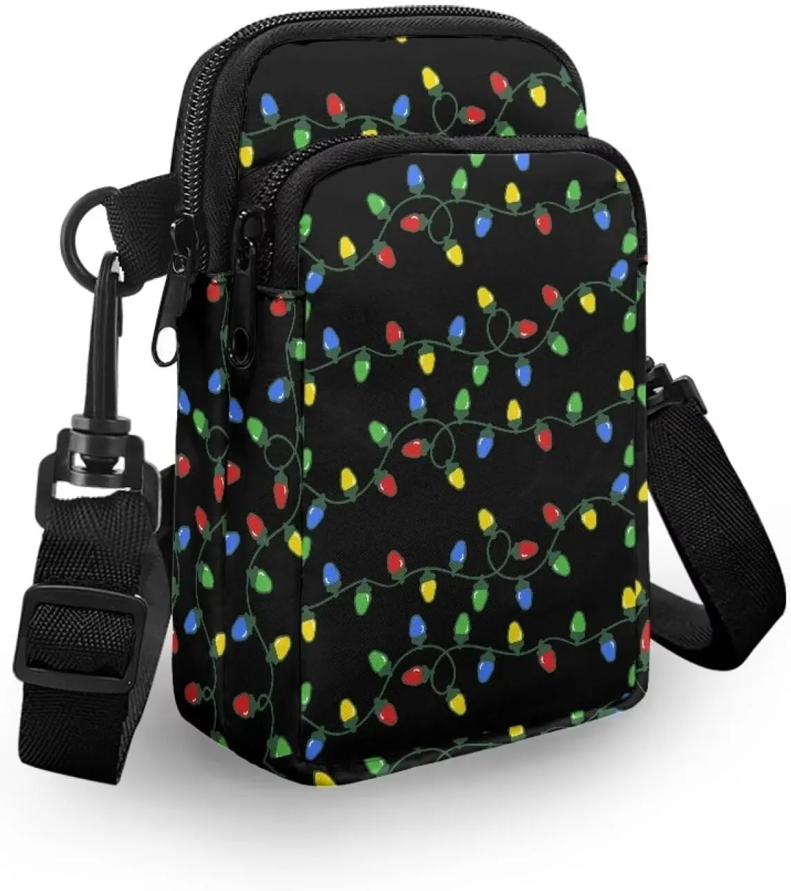 Small Cross Body Purse Trendy Phone Double Layer Shoulder Bags for Women Zip Messenger Bag