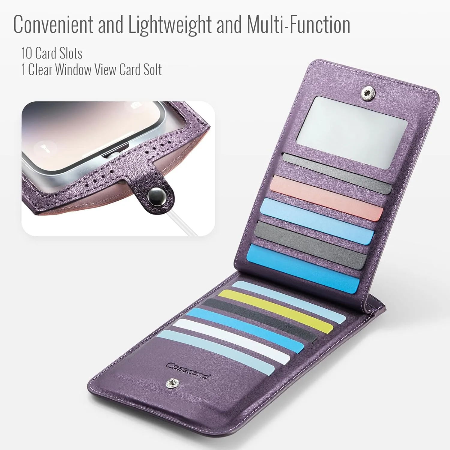 Small Crossbody Bag Cell Phone Purse for Women Men Leather Mini Shoulder Bag Wallet Case with Card Holder Slot Pouch Neck Strap Lanyard for All Smartphones iPhone 15 Samsung up to 7.5" Puple
