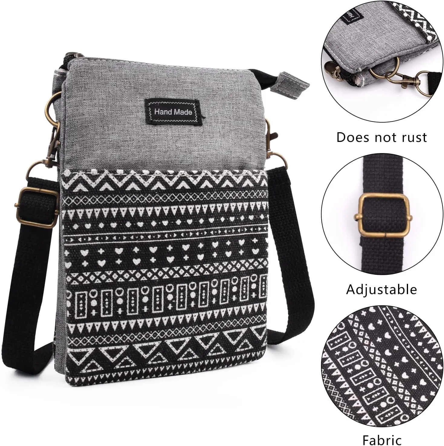 Small Crossbody Bag for Women Mobile Phone Purse National Pattern Shoulder Bag Handbags Coin Pouch for Women