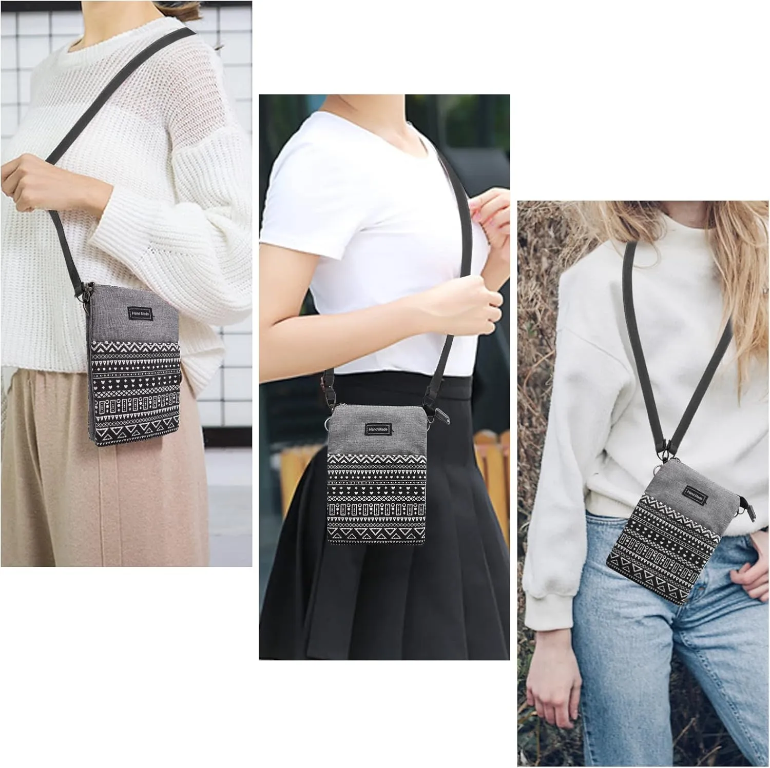 Small Crossbody Bag for Women Mobile Phone Purse National Pattern Shoulder Bag Handbags Coin Pouch for Women