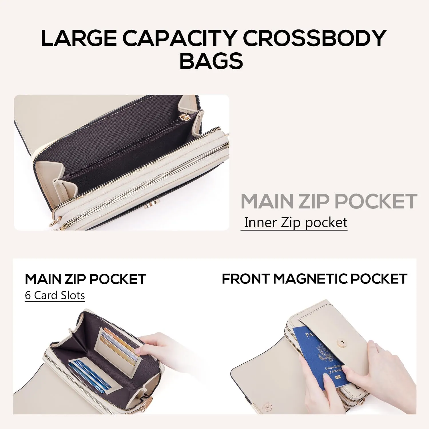 Small Crossbody Bag for Women,Cell Phone Purse Women's Shoulder Handbags Wallet Purse with Credit Card Slots