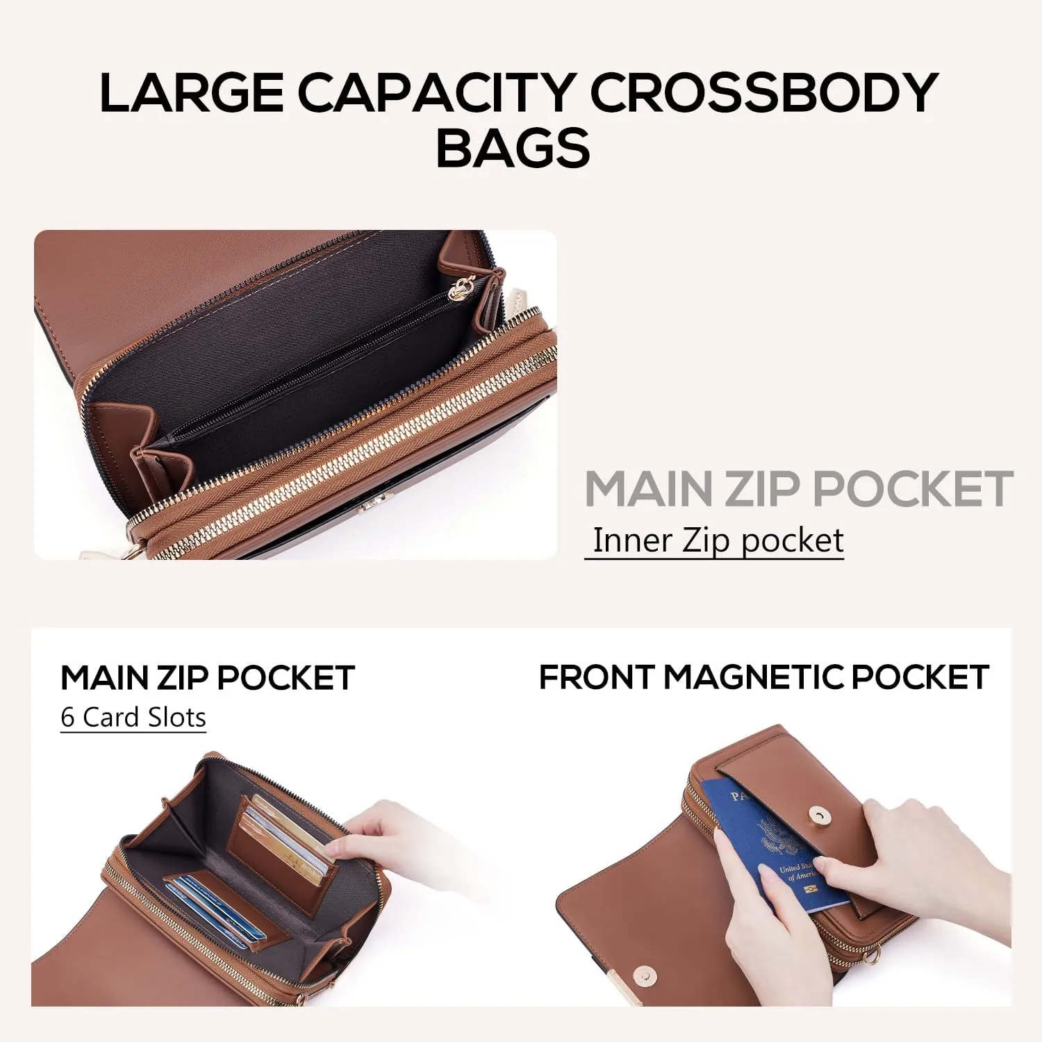 Small Crossbody Bag for Women,Cell Phone Purse Women's Shoulder Handbags Wallet Purse with Credit Card Slots