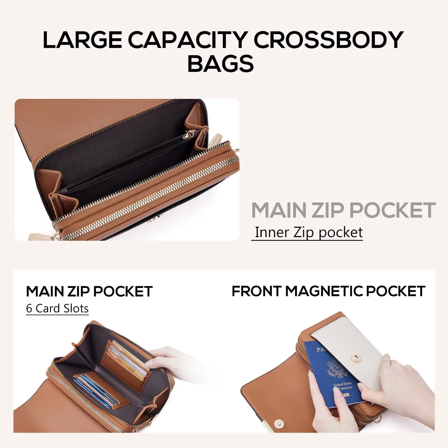 Small Crossbody Bag for Women,Cell Phone Purse Women's Shoulder Handbags Wallet Purse with Credit Card Slots