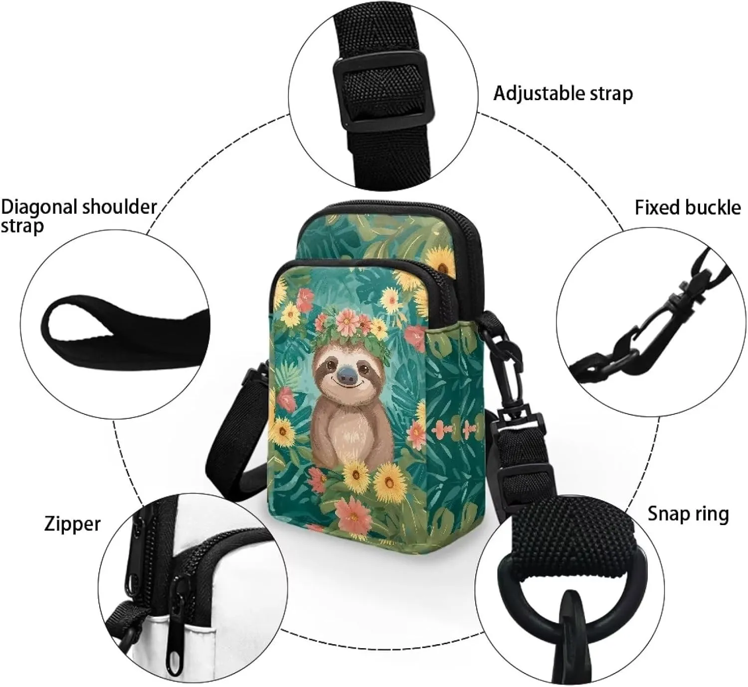 Small Crossbody Bag Purse for Women Mini Cell Phone Purse Wallet Zip Messenger Bags for Outdoor
