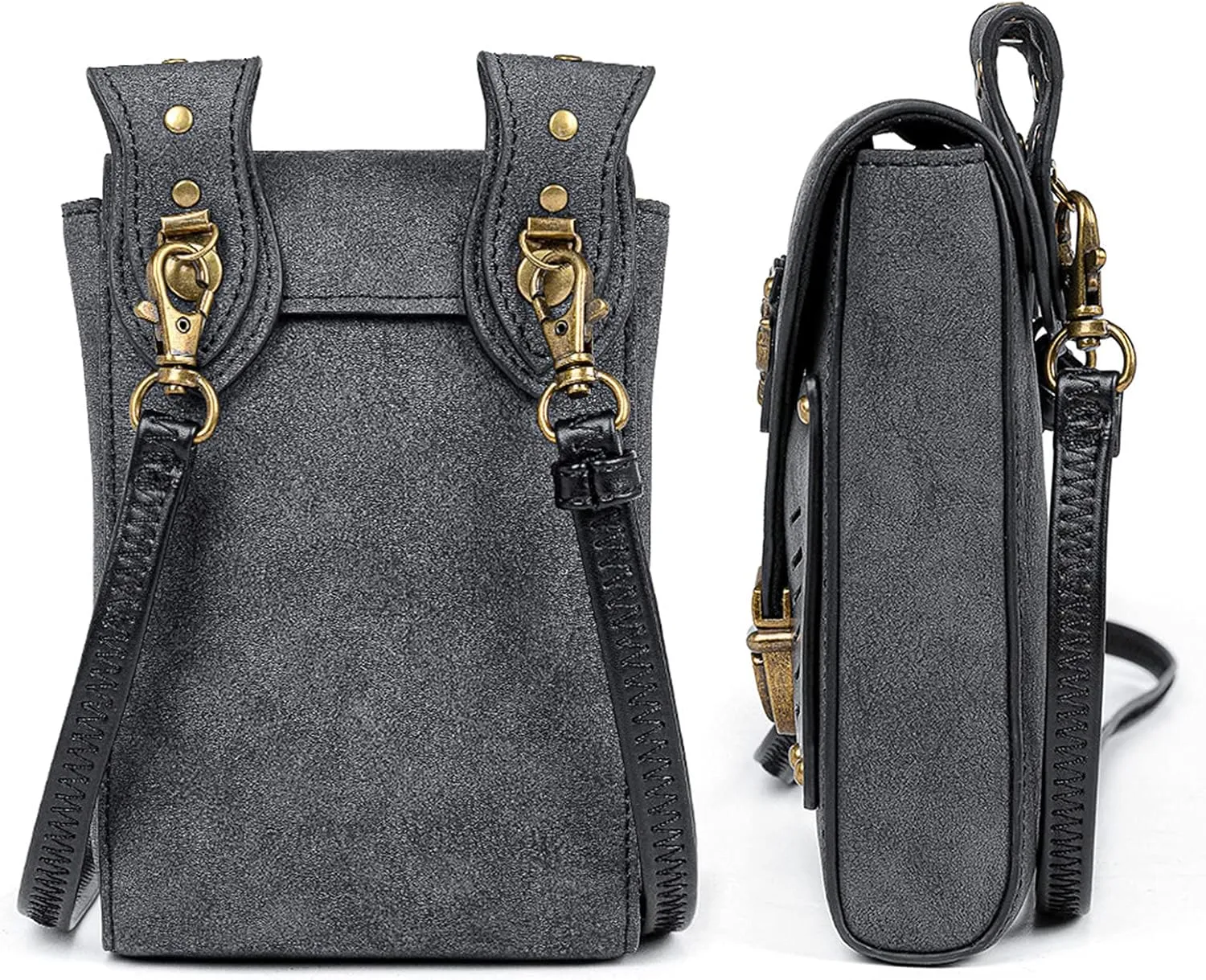 Small Crossbody Bag Shoulder Purse Leather Belt Pouch Travel Phone Holder Punk Medieval Vintage Festival Costume Accessory